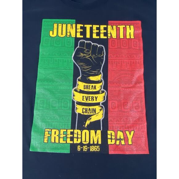 Gildan | Mens | Juneteenth “Freedom Day” Graphic Tee Shirt | Black | L - Picture 2 of 7